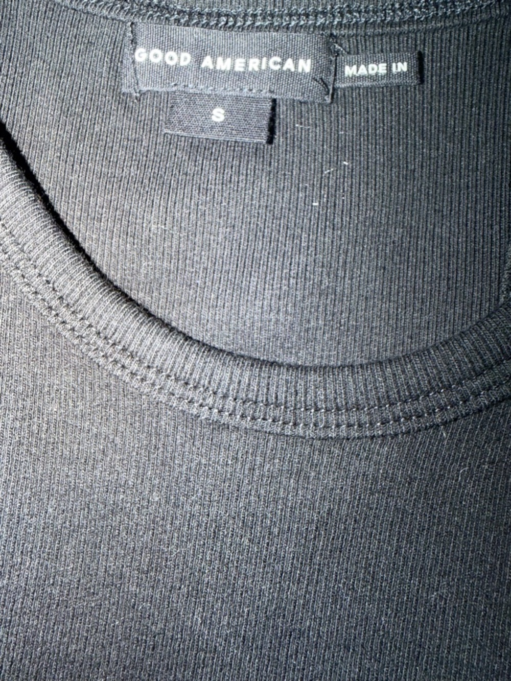 Good American Black Ribbed High-Neck Tank - Picture 2 of 3